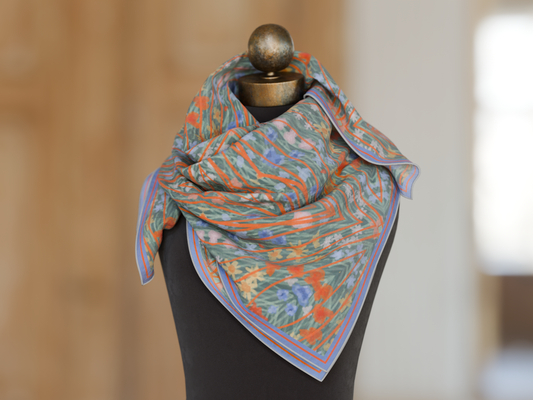 Orange Haze Silk Scarf