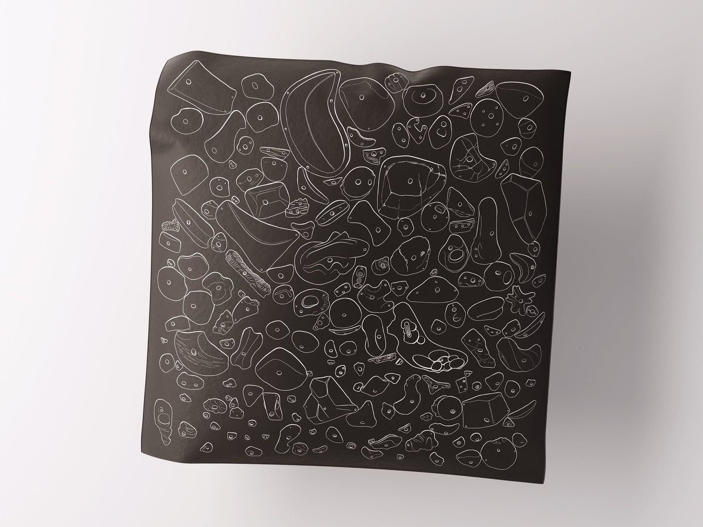Rock Climbing Line Art Silk Scarf