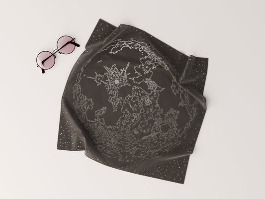 Black Moon Silk Handkerchief