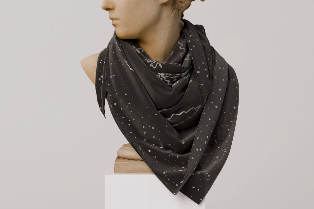 Black Moon Silk Scarf