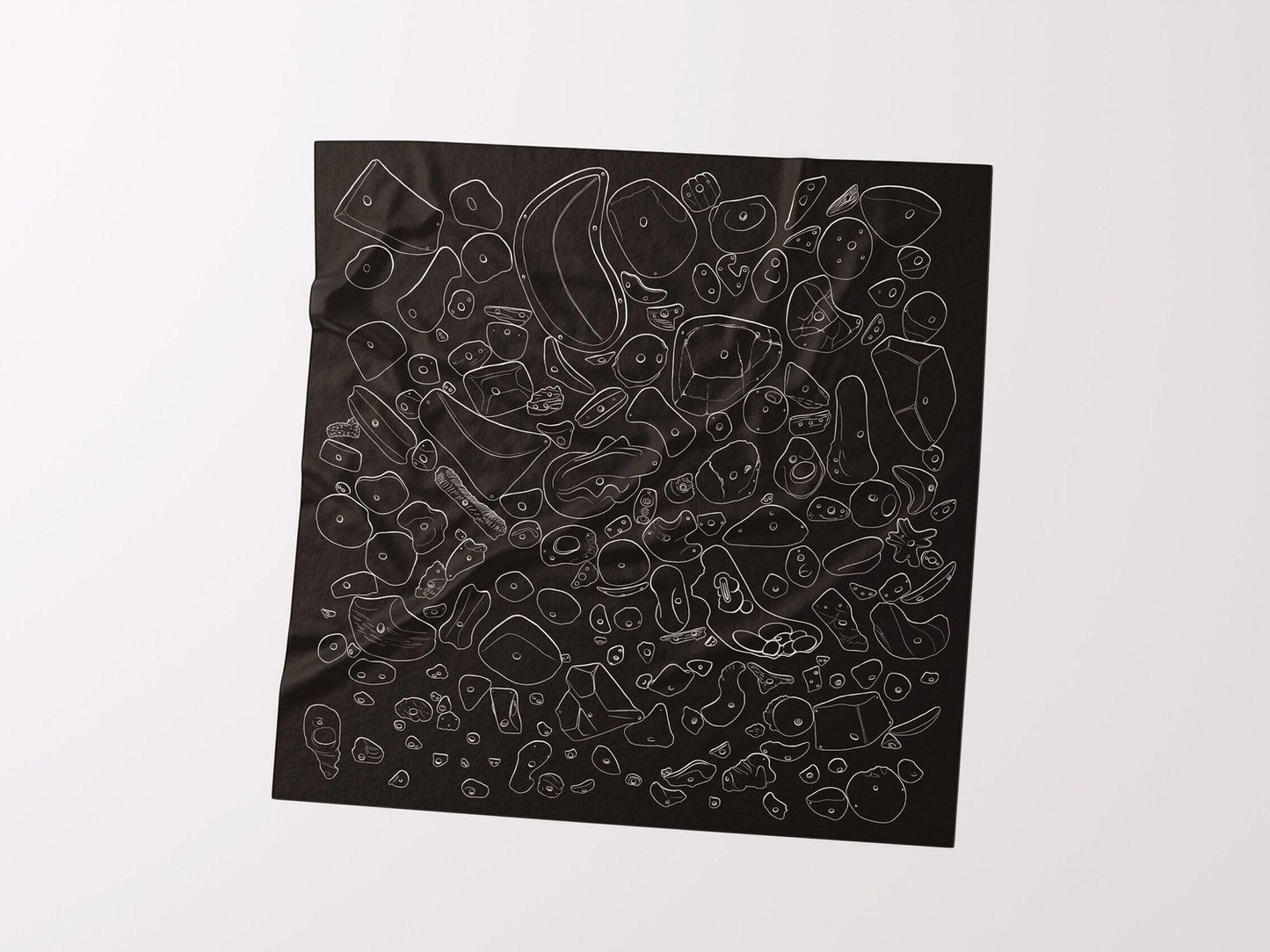 Rock Climbing Line Art Silk Scarf