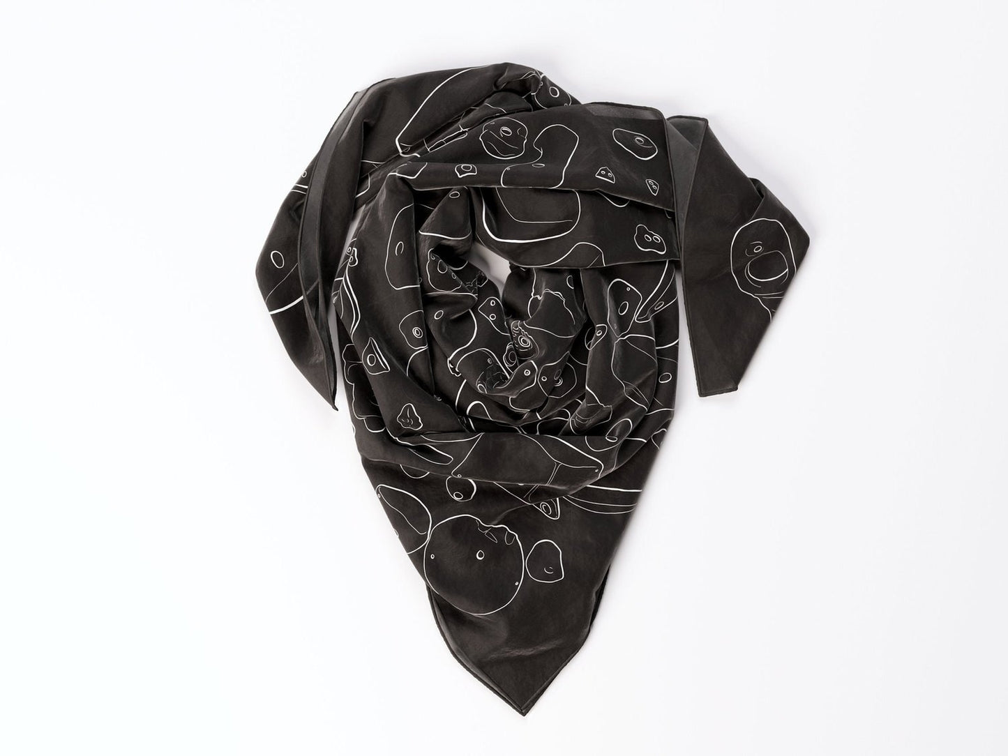 Rock Climbing Line Art Silk Scarf