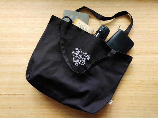 Carry All, Organic Cotton, Embroidered Bouldering Heart