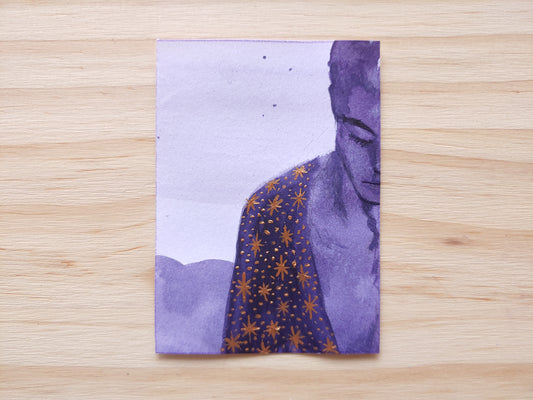 Purple + Copper Wizard ACEO