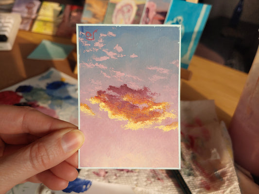 Sunset Cloud Study Painting