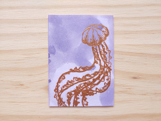 Purple + Copper Jellyfish ACEO