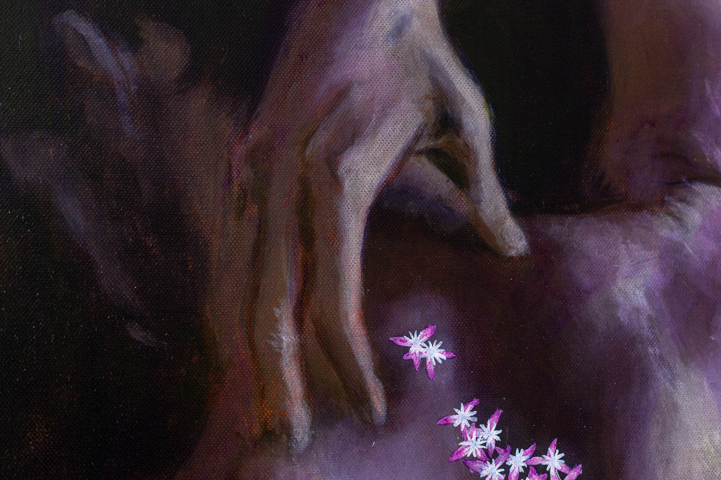Moody Purple Male Figure Surreal Original Painting
