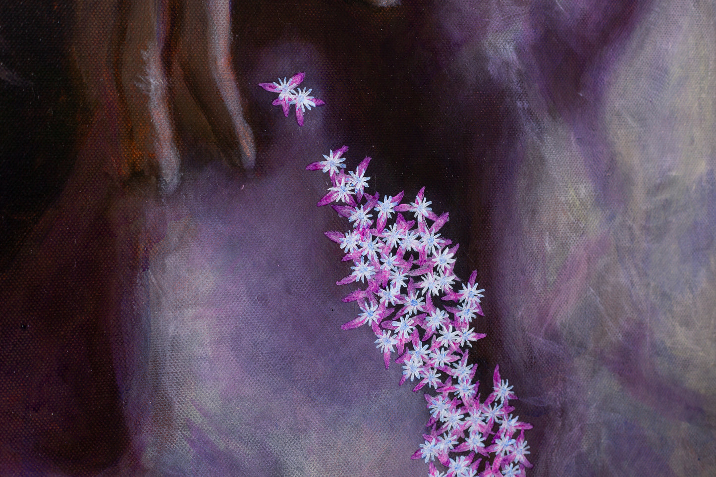 Moody Purple Male Figure Surreal Original Painting