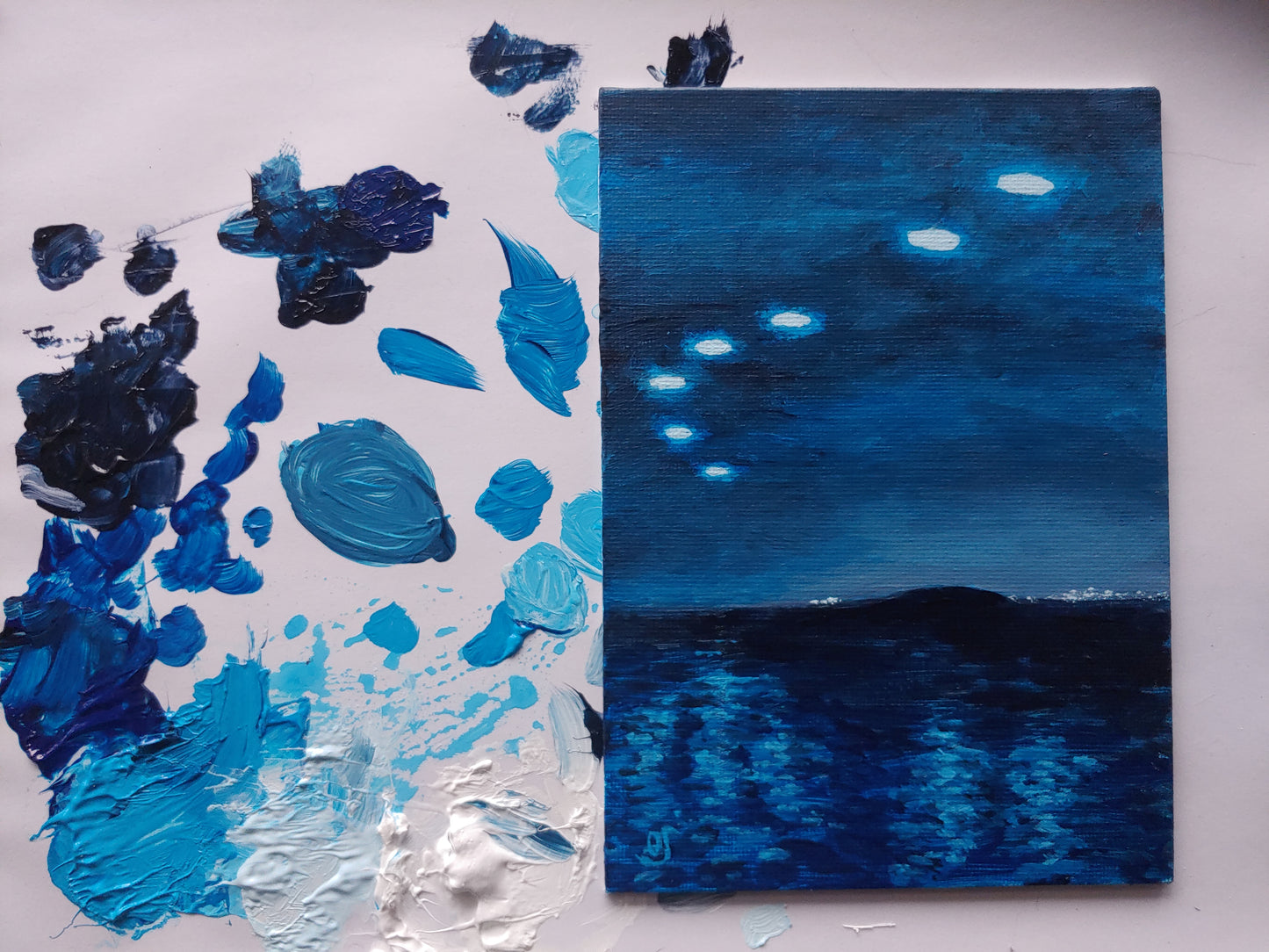 UAPs At Night Original Painting