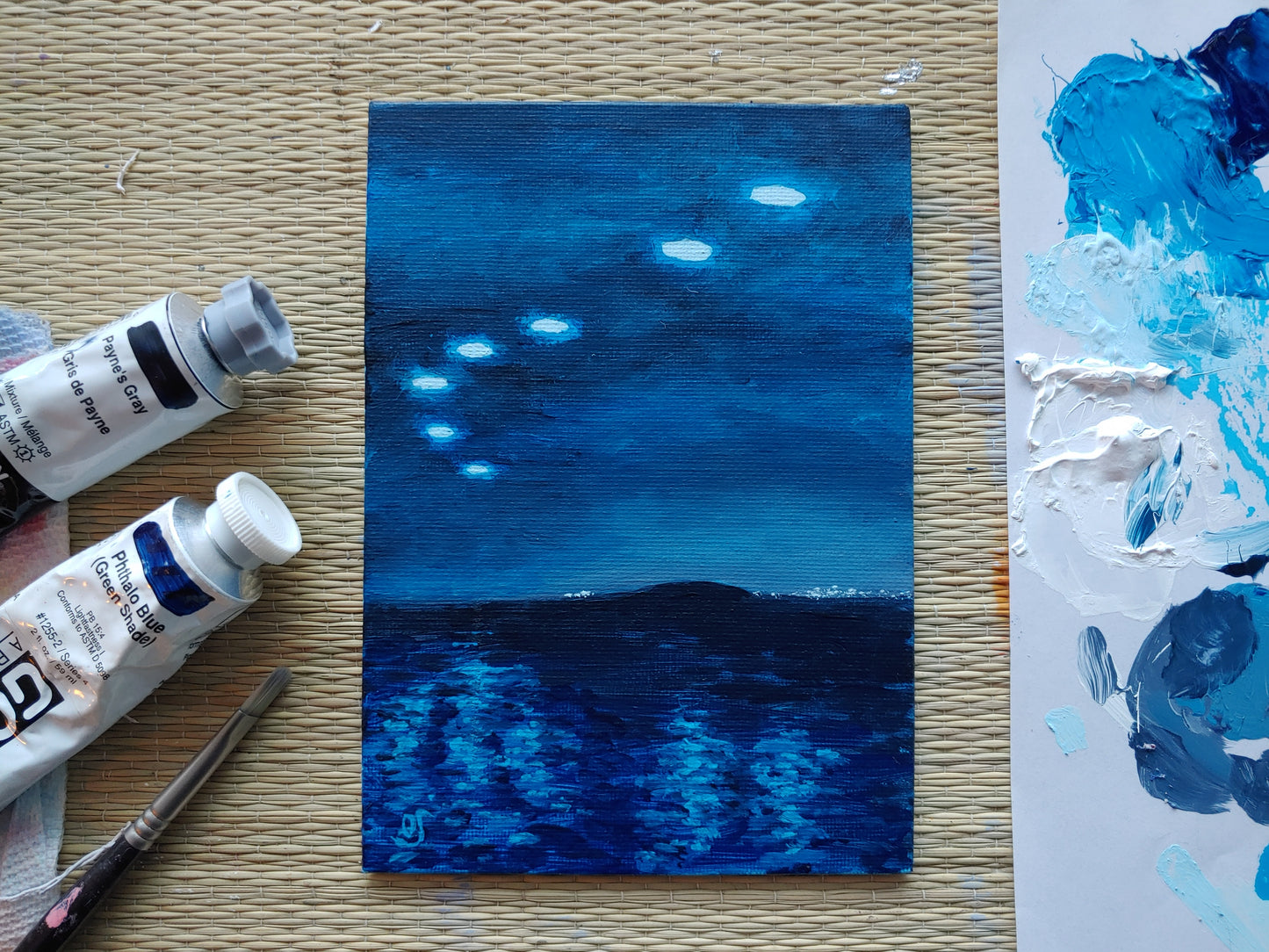 UAPs At Night Original Painting