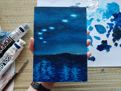 UAPs At Night Framed Painting