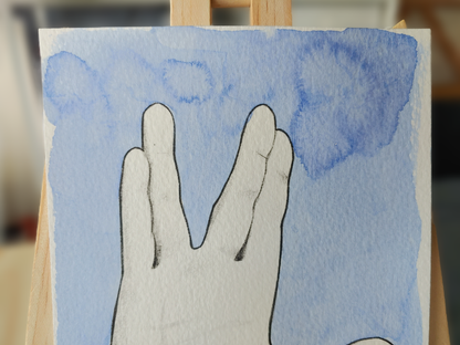 Live Long Prosper Hand Coloured Print