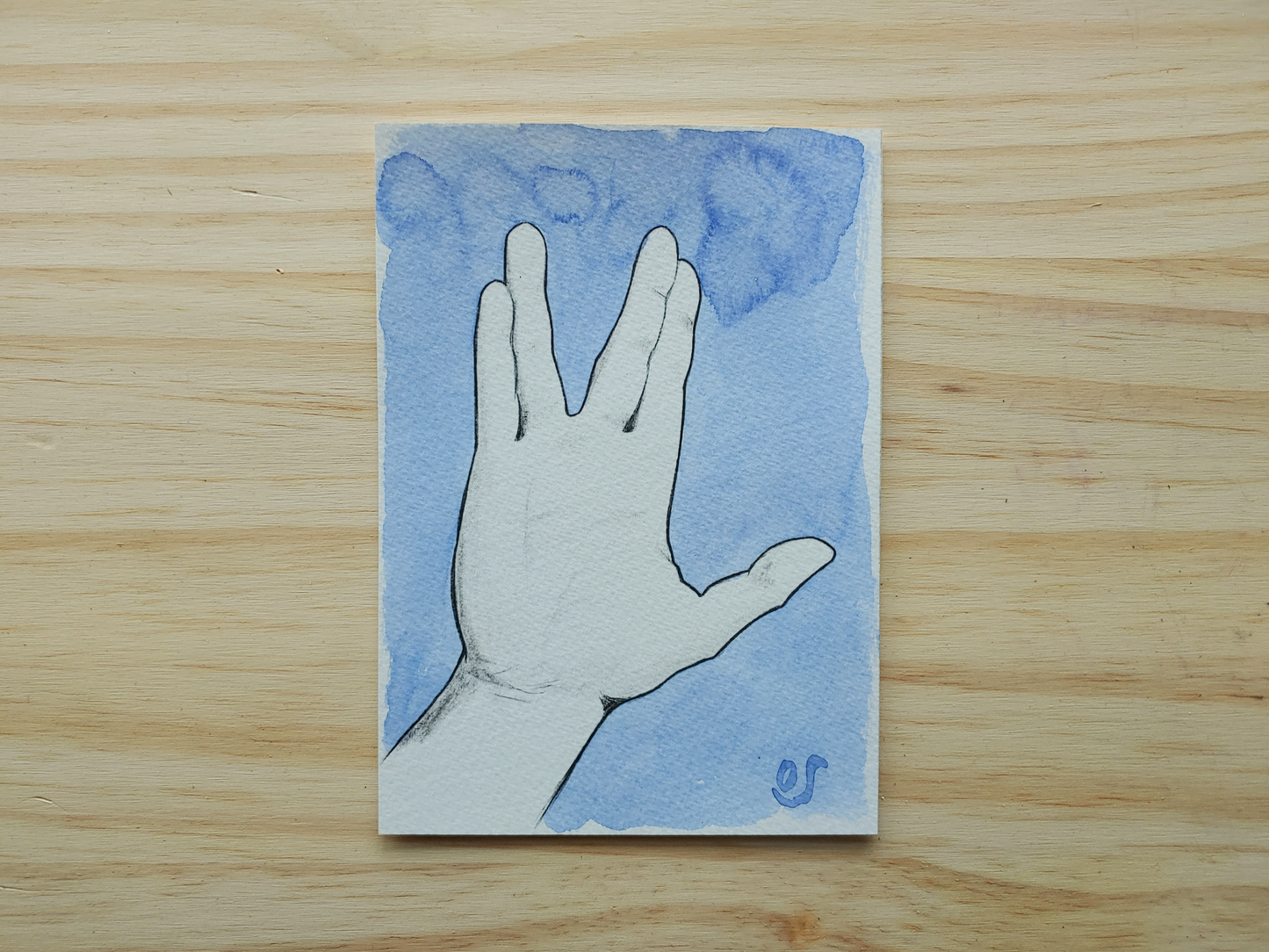 Live Long Prosper Hand Coloured Print