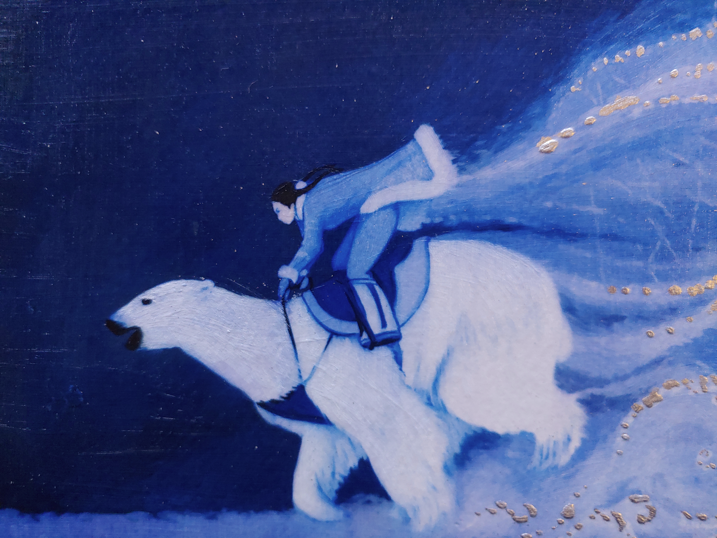 Polar Bear Run Mounted Print