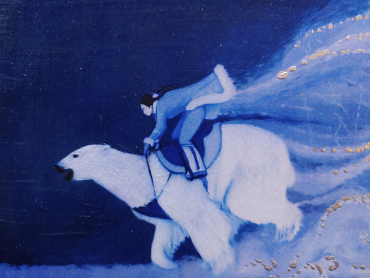 Polar Bear Run Mounted Print