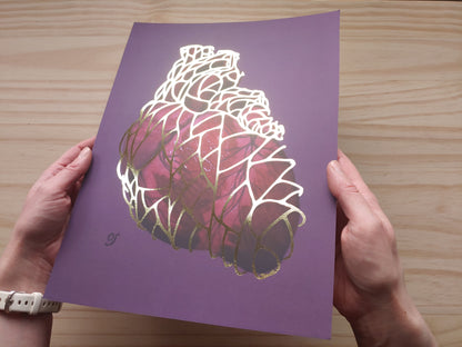 Heart of Gold, Gold Leaf Art Print