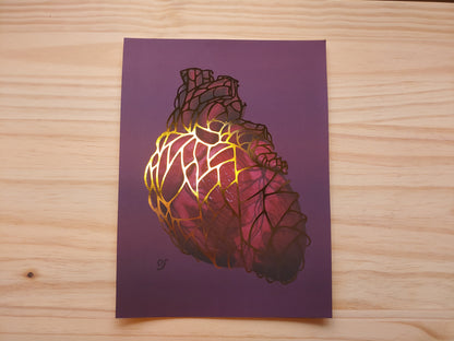 Heart of Gold, Gold Leaf Art Print