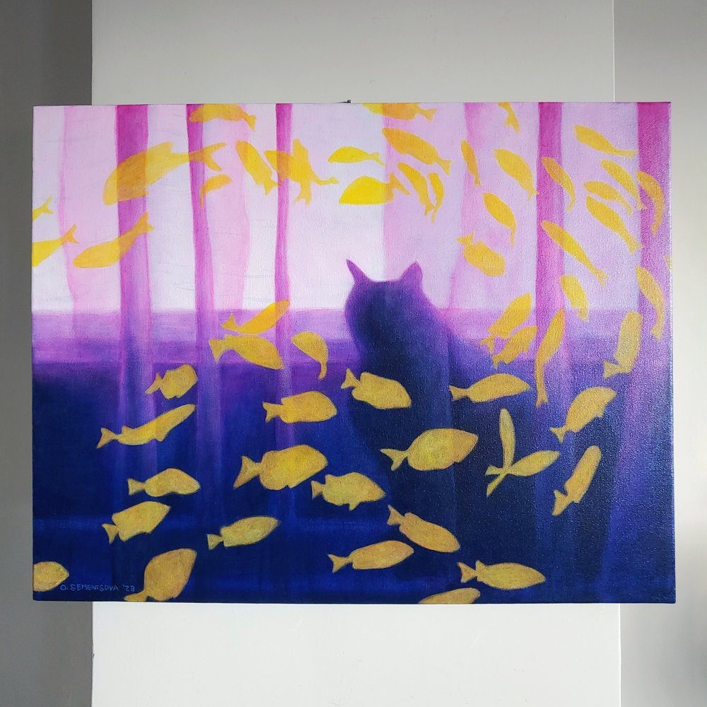 Lulu at the Window Original Painting