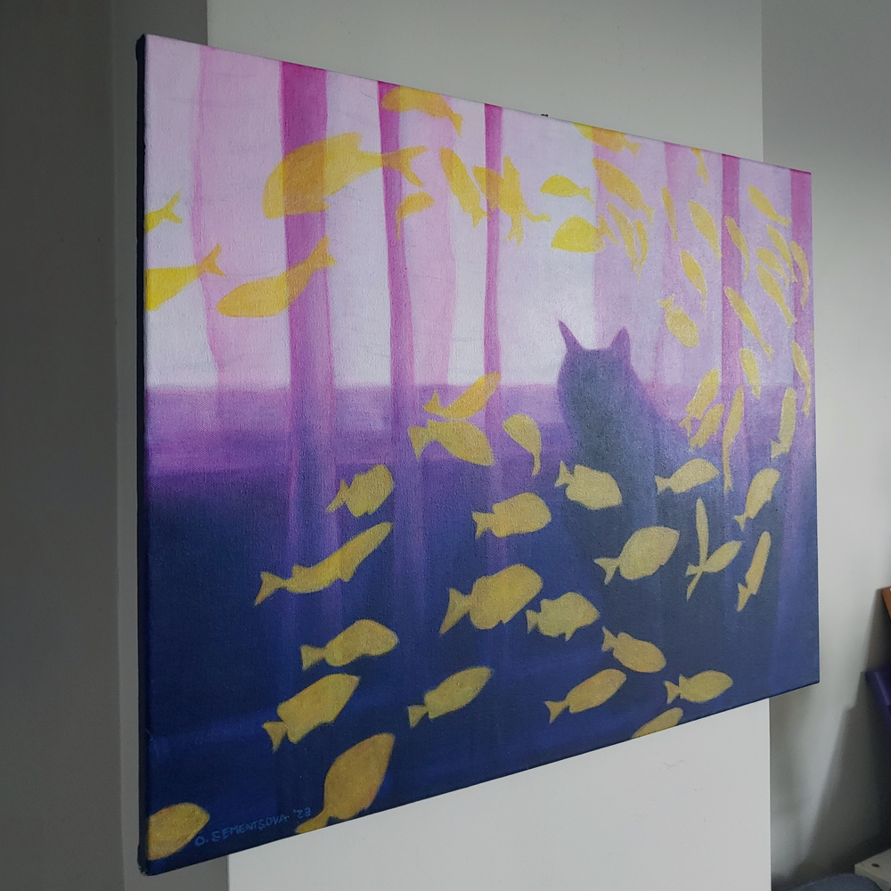 Lulu at the Window Original Painting