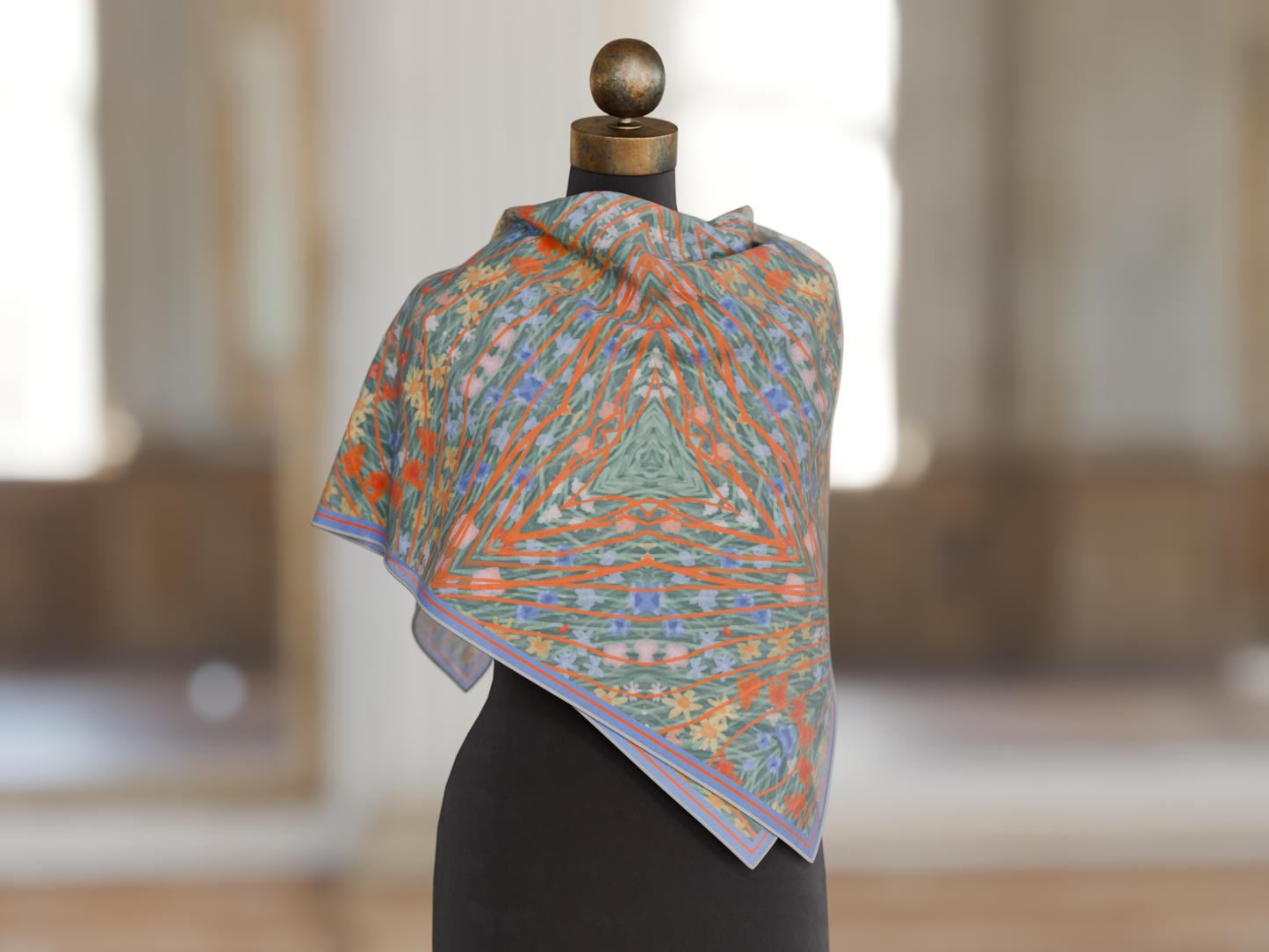 Orange Haze Silk Scarf