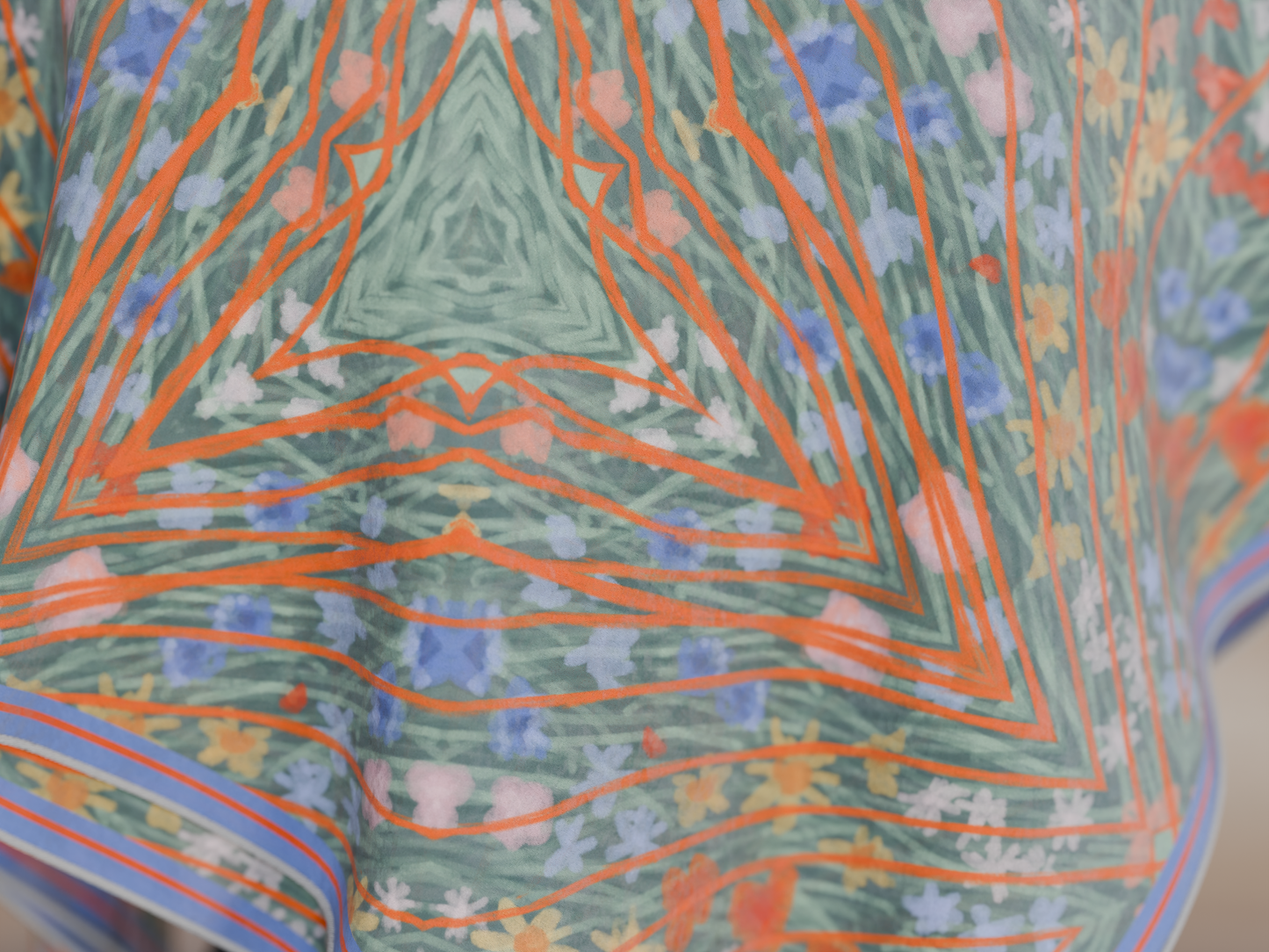 Orange Haze Silk Scarf