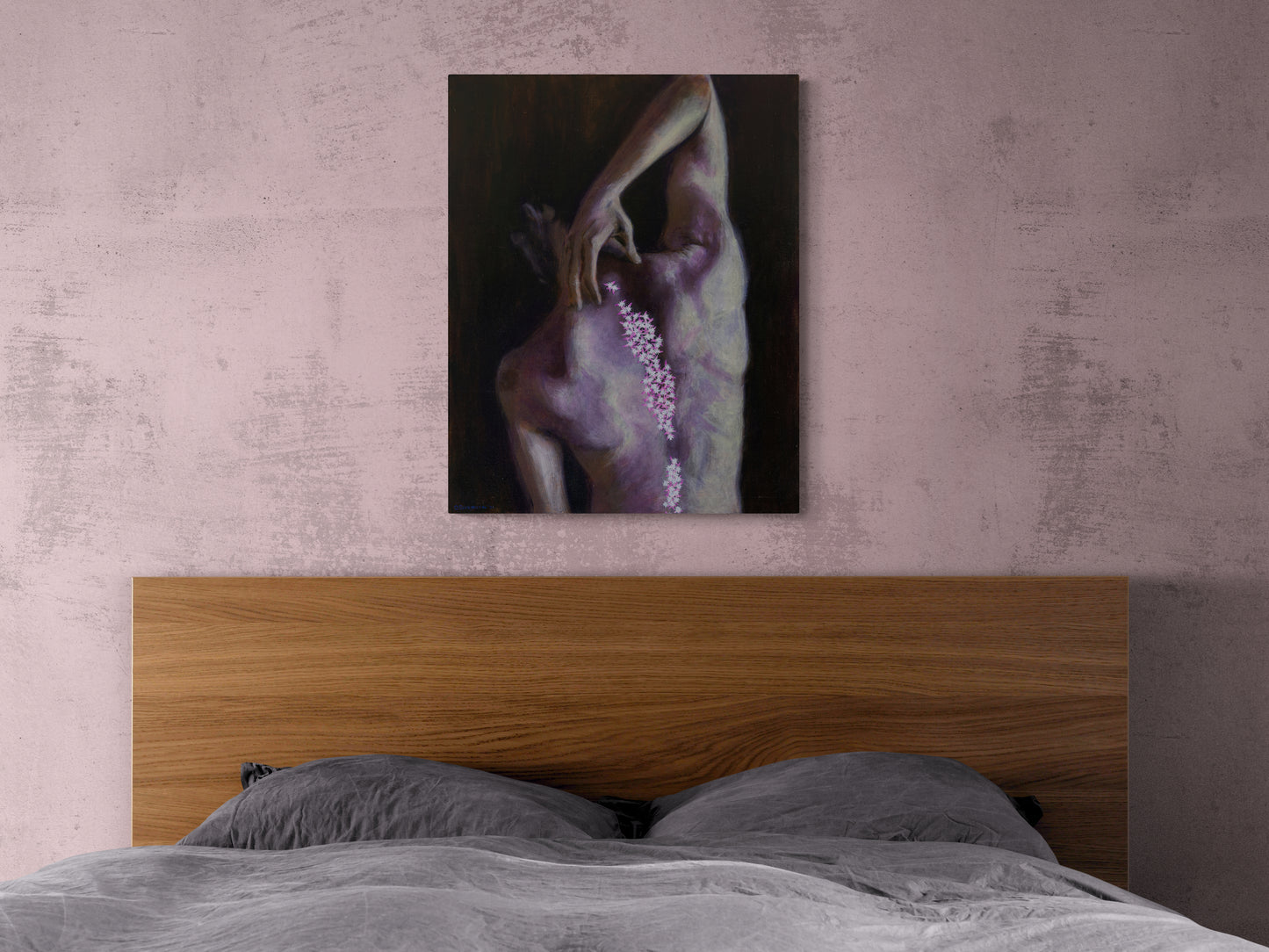 Moody Purple Male Figure Surreal Original Painting
