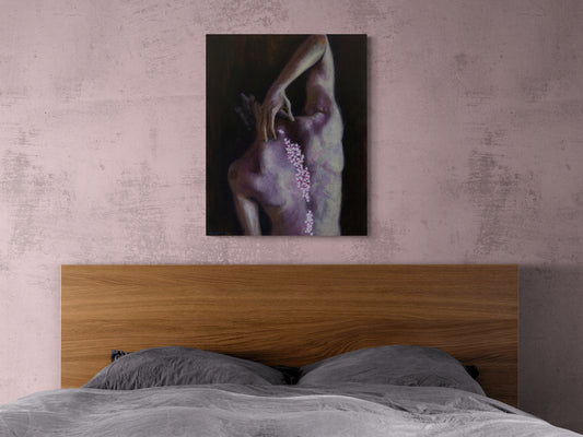 Moody Purple Male Figure Surreal Original Painting