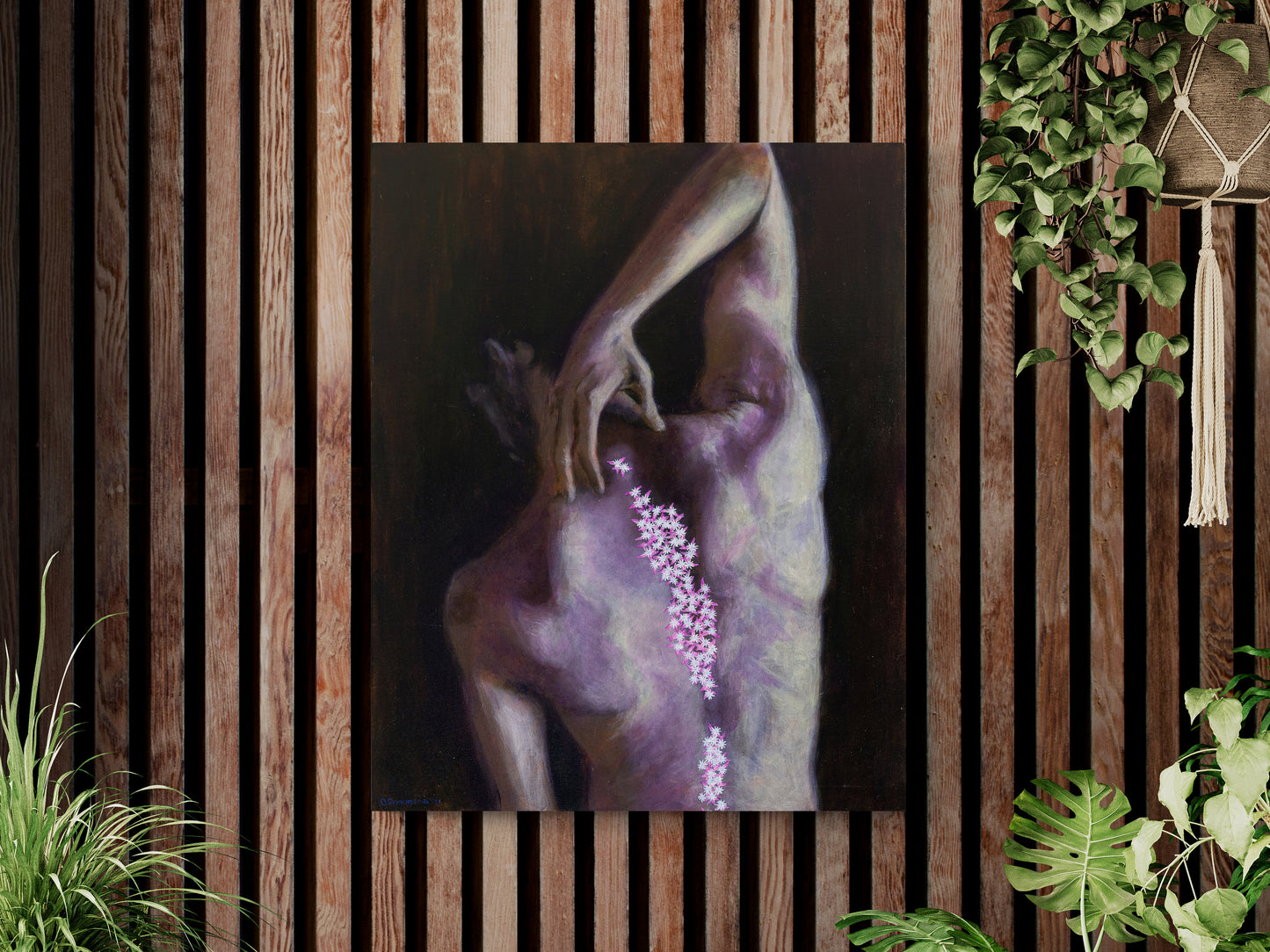 Moody Purple Male Figure Surreal Original Painting