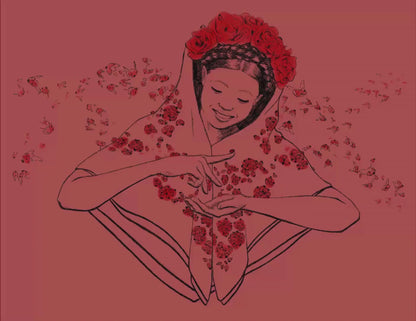 Lady Bug Hand Coloured Print