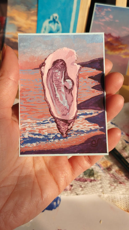 Sunset Seascape Oyster Painting