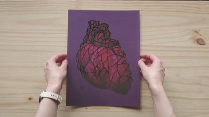 Heart of Gold, Gold Leaf Art Print