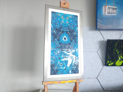 Spaced Out Silver Foil Art Prints