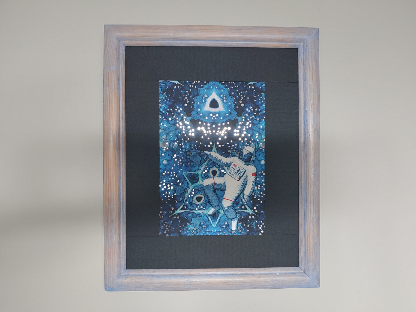Spaced Out Silver Foil Art Prints