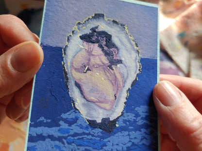Moonlit Seascape Oyster Painting
