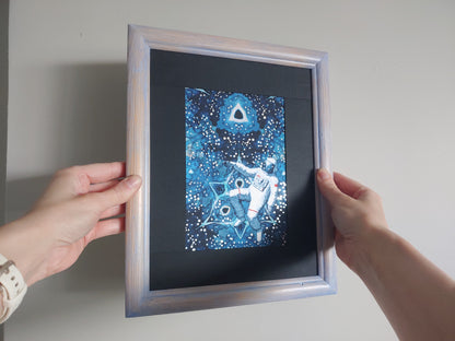Spaced Out Silver Foil Art Prints