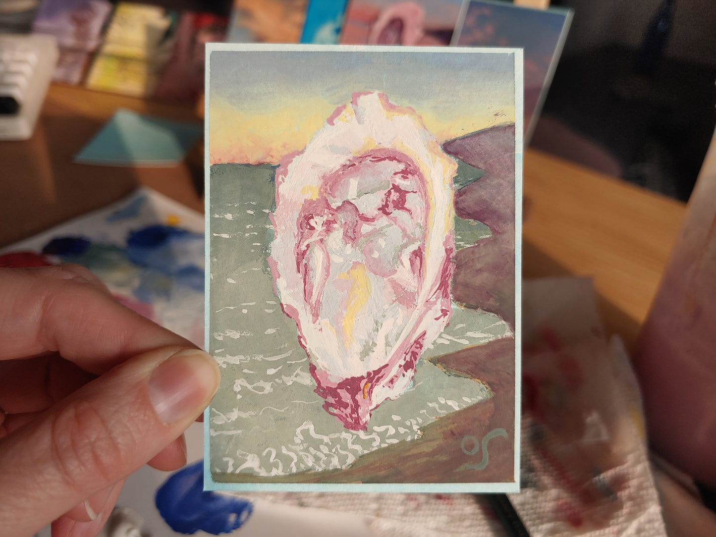 Surreal Oyster Tiny Painting