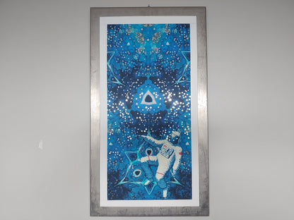 Spaced Out Silver Foil Art Prints