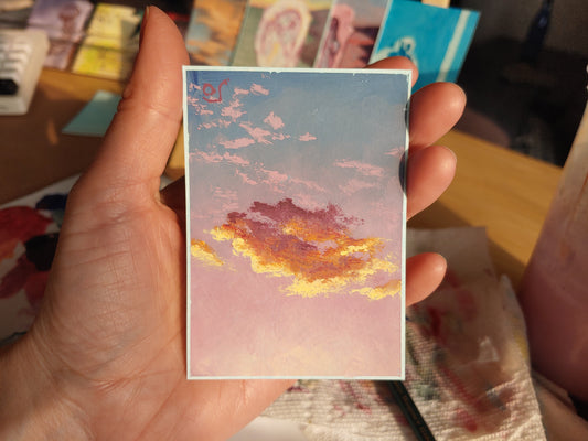 Sunset Cloud Study Painting