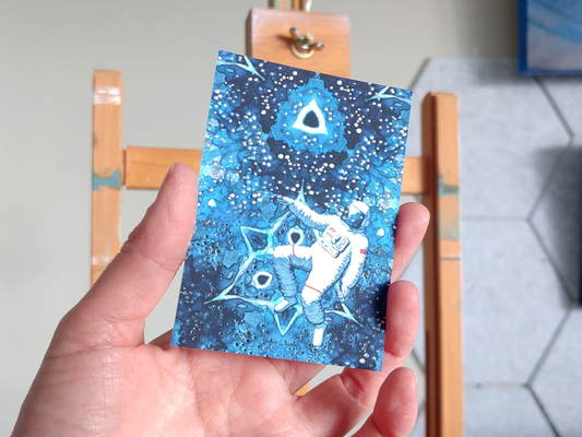Spaced Out Silver Foil ACEO