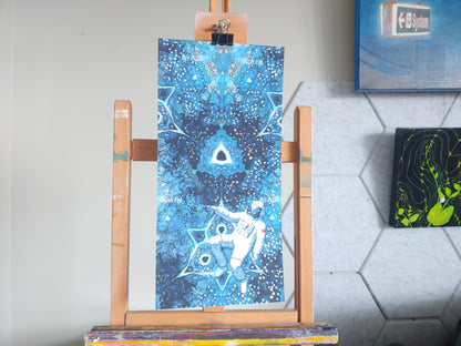 Spaced Out Silver Foil Art Prints