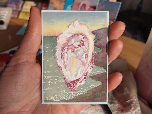 Surreal Oyster Tiny Painting