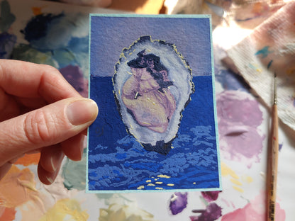 Moonlit Seascape Oyster Painting