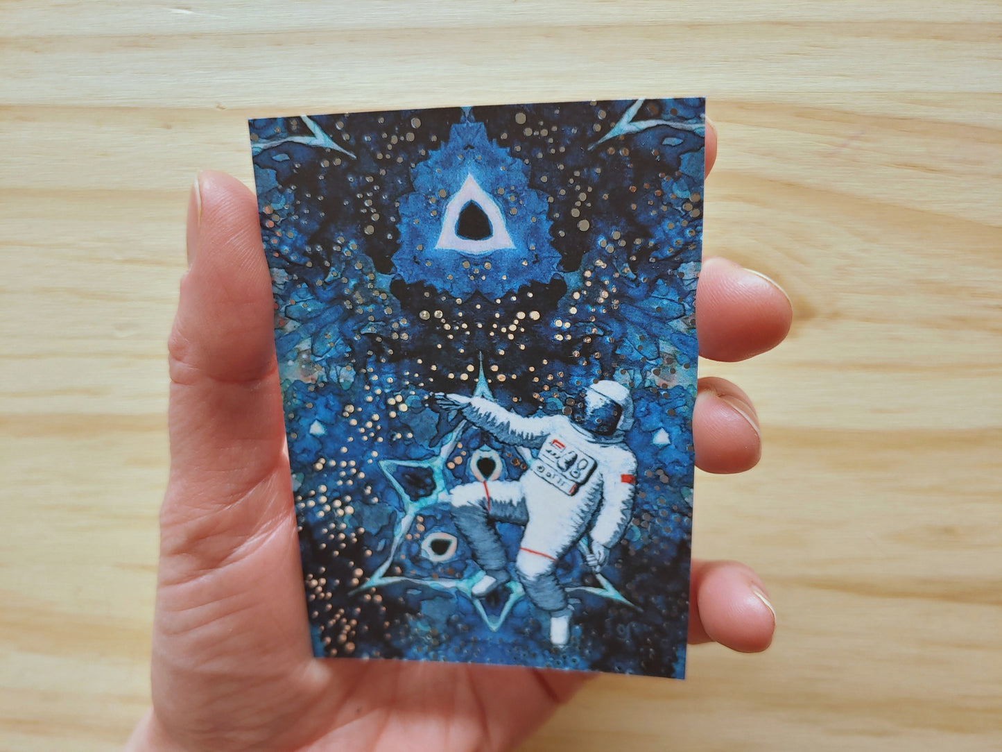 Spaced Out Silver Foil ACEO
