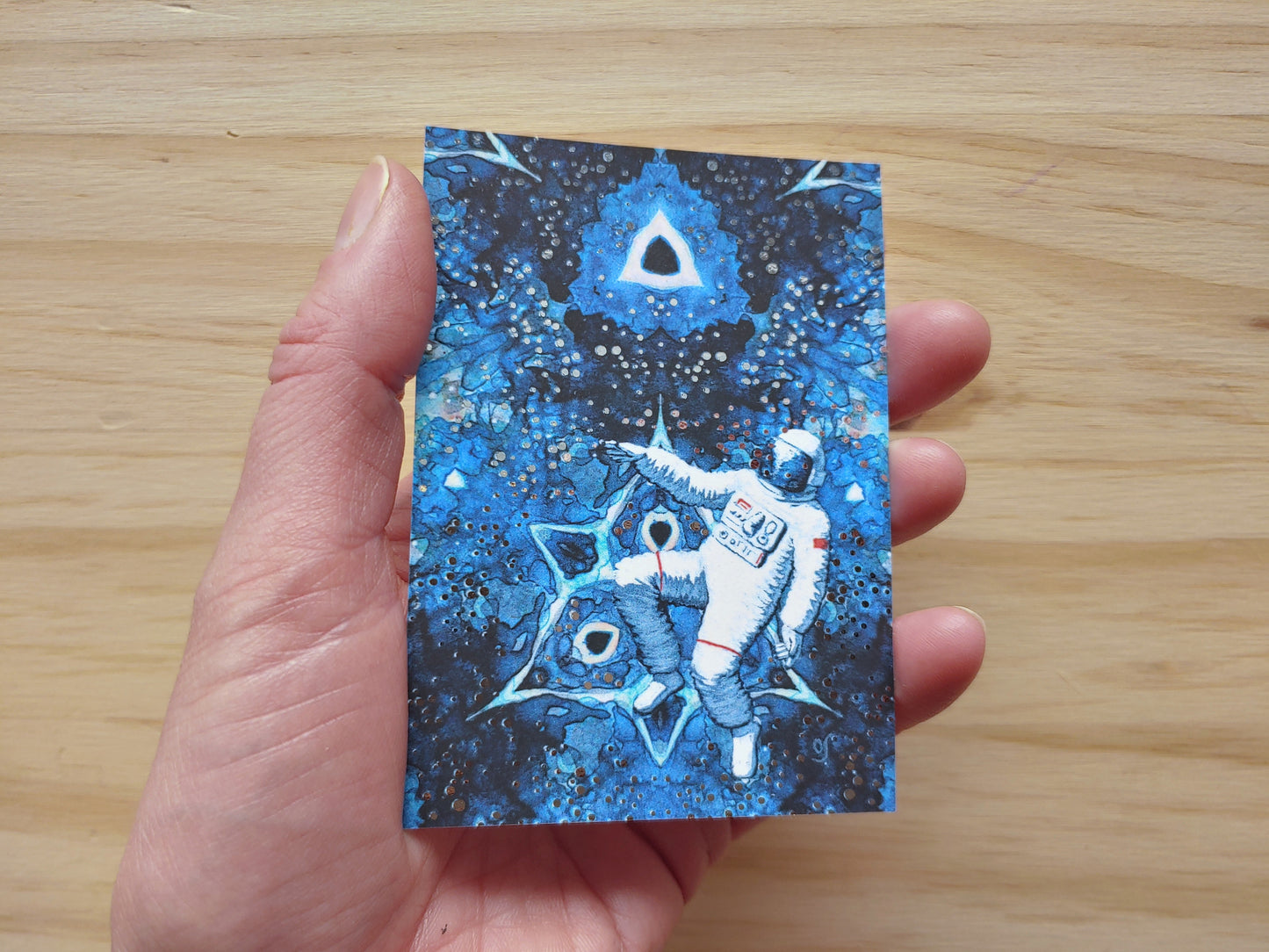 Spaced Out Silver Foil ACEO