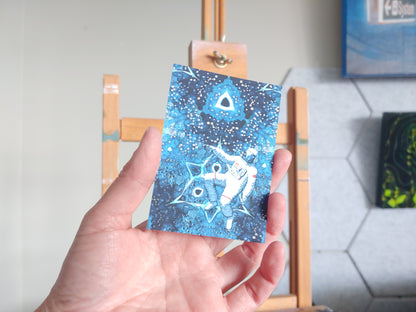 Spaced Out Silver Foil Art Prints