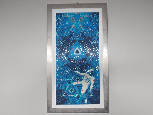 Spaced Out Silver Foil Art Prints