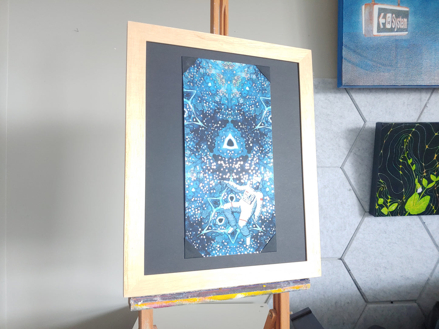 Spaced Out Silver Foil Art Prints