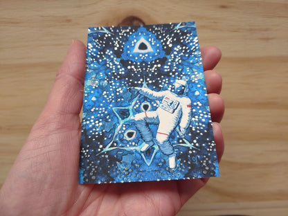 Spaced Out Silver Foil ACEO